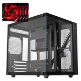 Kit Gabinete Gamer Aquário Premium Com 4 Fans Vermelhos HQ