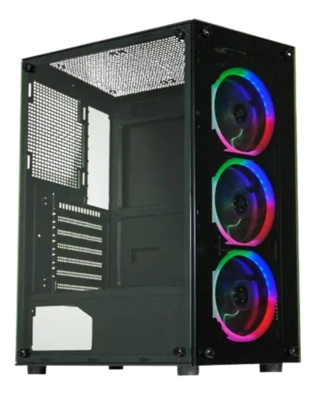 Gabinete Gamer 30C5 Painel Vidro c/3fan AAFAF1 colorido