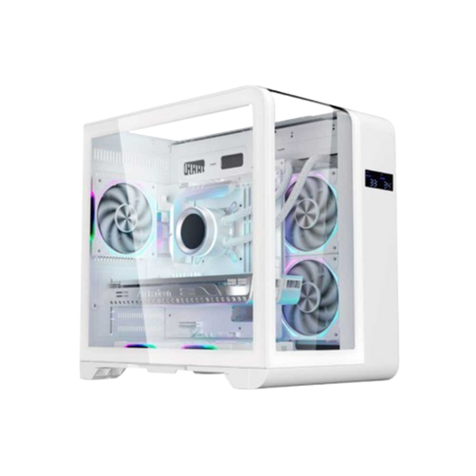 Gabinete Aquario Cyberpunk Branco CGW8KI com Display Digital - Kmex