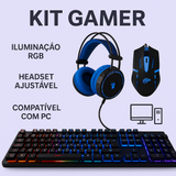 Unidade ou Kit 4 em 1 Gamer - Teclado Semi Mecanico Iluminado + mouse pad + mouse Gamer + Pad Jogos