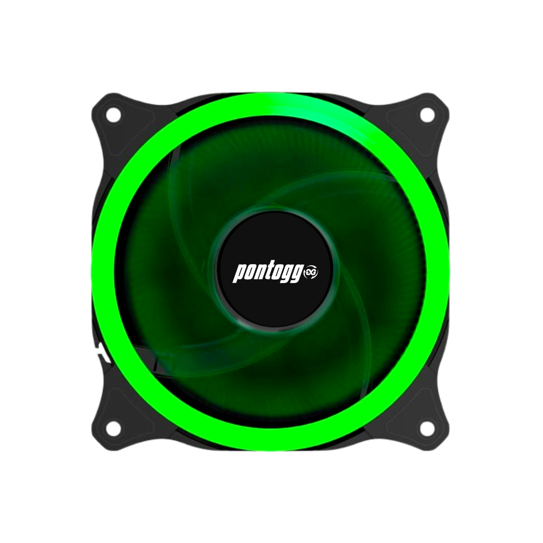 Cooler Fan HQ Reinforced Verde 24 Leds Para Gabinete 120mm x 120mm