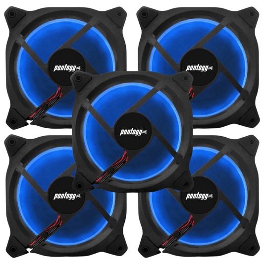 Kit 5 Cooler Fan Reinforced Leds Para Gabinete 120mm x 120mm