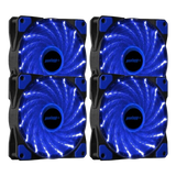 Kit 4 Cooler Fan High Quality Azul 16 Leds Para Gabinete 120mm x 120mm