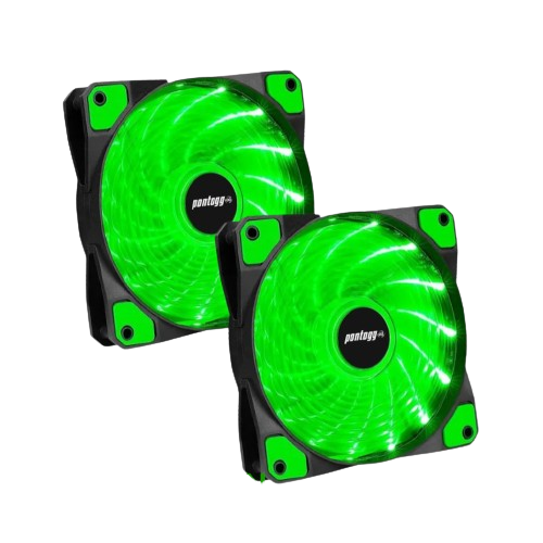 Kit 3 Cooler Fan High Quality Verde 16 Leds Para Gabinete 120mm x 120mm