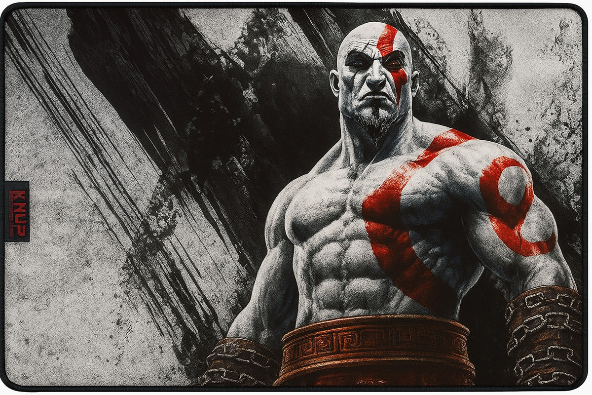 Mouse Pad Gamer Kratos 32×42 cm Superfície de Tecido Ultra Suave com Base Antiderrapante, Controle e Desempenho Profis