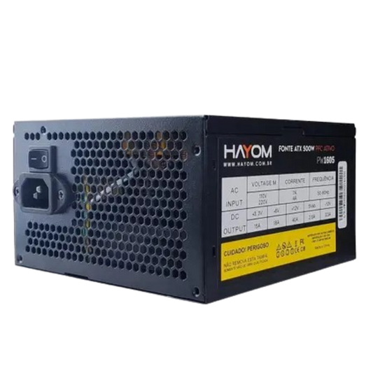 FONTE DE ALIMENTACAO 500W ATX - PFC ATIVO - 110/220V - PW1605