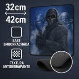 Mouse Pad Gamer 32×42 cm Superfície de Tecido Ultra Suave com Base Antiderrapante, Controle e Desempenho Profissional