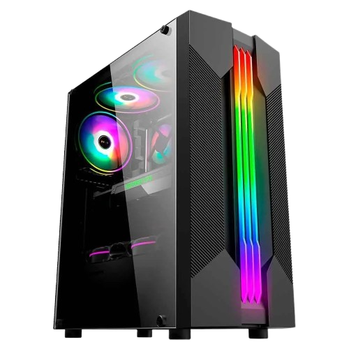 Gabinete Gamer Rush B Preto Com Led RGB