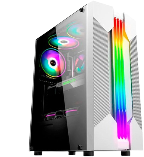 Gabinete Gamer Rush A Branco Com Led RGB