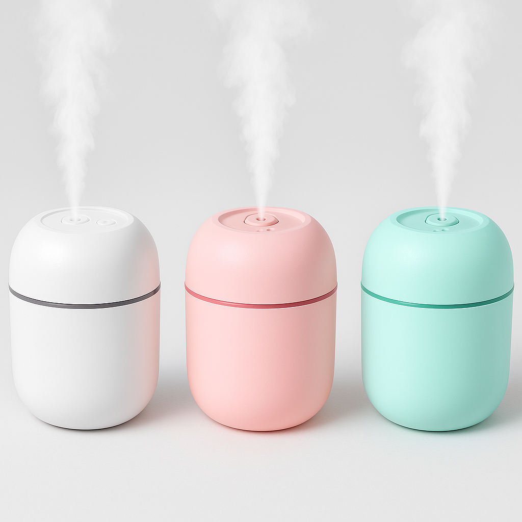 Umidificador de Ar- USB -  220ml  - Rosa Verde ou Branco